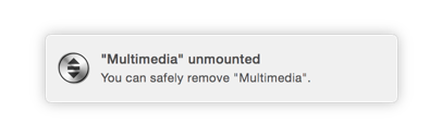 Mountain - Unmount notification